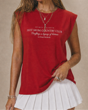 Hot Mom Country Club (Varsity Red) in Lava Falls — Spirit Celeste USA made luxury basic