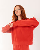 "Sara" - The Brushed Fleece Crew in Lava Falls — Spirit Celeste USA made luxury basic