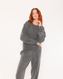 "Lizzy" - The Easy Tapered Jogger in Heather Grey — Spirit Celeste USA made luxury basic