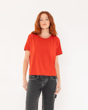 "Karina" - The Boxy Crop Tee in Lava Falls S — Spirit Celeste USA made luxury basic