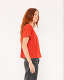 "Karina" - The Boxy Crop Tee in Lava Falls M — Spirit Celeste USA made luxury basic