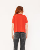 "Karina" - The Boxy Crop Tee in Lava Falls L — Spirit Celeste USA made luxury basic