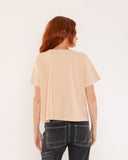 "Karina" - The Boxy Crop Tee in Bleached Sand L — Spirit Celeste USA made luxury basic