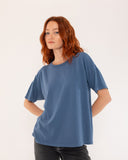 "Ozzy" - The Relaxed Concert Tee in Blue Indigo — Spirit Celeste USA made luxury basic