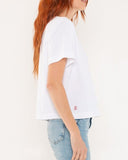 "Karina" - The Boxy Crop Tee in White M — Spirit Celeste USA made luxury basic
