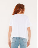 "Karina" - The Boxy Crop Tee in White L — Spirit Celeste USA made luxury basic