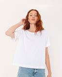 "Karina" - The Boxy Crop Tee in White — Spirit Celeste USA made luxury basic