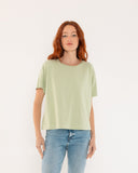 "Karina" - The Boxy Crop Tee in Seafoam Green S — Spirit Celeste USA made luxury basic