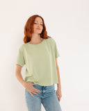 "Karina" - The Boxy Crop Tee in Seafoam Green XL — Spirit Celeste USA made luxury basic