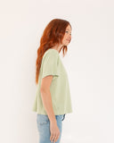 "Karina" - The Boxy Crop Tee in Seafoam Green M — Spirit Celeste USA made luxury basic