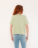 "Karina" - The Boxy Crop Tee in Seafoam Green L — Spirit Celeste USA made luxury basic
