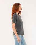 "Ozzy" - The Relaxed Concert Tee in Vintage Black L — Spirit Celeste USA made luxury basic