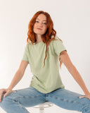 "Lisa" - The Short Sleeve Crew in Seafoam Green S — Spirit Celeste USA made luxury basic