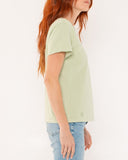 "Lisa" - The Short Sleeve Crew in Seafoam Green L — Spirit Celeste USA made luxury basic