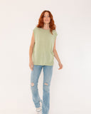 "Tina" - The Relaxed Muscle Tee in Seafoam Green M — Spirit Celeste USA made luxury basic