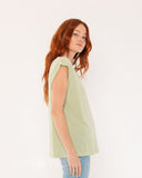 "Tina" - The Relaxed Muscle Tee in Seafoam Green L — Spirit Celeste USA made luxury basic