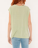 "Tina" - The Relaxed Muscle Tee in Seafoam Green XL — Spirit Celeste USA made luxury basic