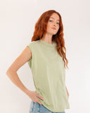 "Tina" - The Relaxed Muscle Tee in Seafoam Green S — Spirit Celeste USA made luxury basic