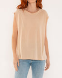 "Tina" - The Relaxed Muscle Tee in Bleached Sand M — Spirit Celeste USA made luxury basic