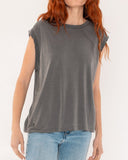 "Tina" - The Relaxed Muscle Tee in Vintage Black M — Spirit Celeste USA made luxury basic