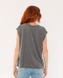"Tina" - The Relaxed Muscle Tee in Vintage Black XL — Spirit Celeste USA made luxury basic