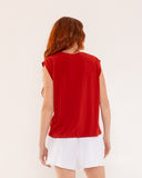 "Tina" - The Relaxed Muscle Tee in Lava Falls XL — Spirit Celeste USA made luxury basic