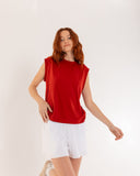 "Tina" - The Relaxed Muscle Tee in Lava Falls S — Spirit Celeste USA made luxury basic