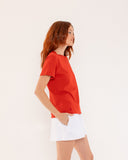 "Lisa" - The Short Sleeve Crew in Lava Falls L — Spirit Celeste USA made luxury basic