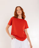 "Lisa" - The Short Sleeve Crew in Lava Falls S — Spirit Celeste USA made luxury basic
