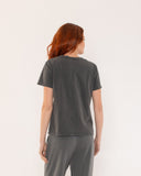 "Lisa" - The Short Sleeve Crew in Vintage Black XL — Spirit Celeste USA made luxury basic