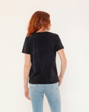 "Lisa" - The Short Sleeve Crew in Black XL — Spirit Celeste USA made luxury basic