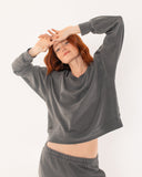 "Sara" - The Stellar Sweatshirt Crew in — Spirit Celeste USA made luxury basic