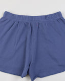 "Braddy" Relaxed Fleece Shorts - Blue Indigo in — Spirit Celeste USA made luxury basic