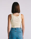 "Christina" Ribbed Fitted Tank - Butter Yellow in — Spirit Celeste USA made luxury basic
