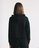 "Eddie" Cropped Hoodie - Black in — Spirit Celeste USA made luxury basic