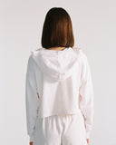 "Eddie" Cropped Hoodie - White in — Spirit Celeste USA made luxury basic