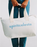 "Gordo" Oversized Cotton Denim Tote - Dusk Blue in — Spirit Celeste USA made luxury basic