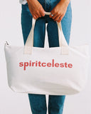 "Gordo" Oversized Cotton Denim Tote - Dusty Rose in — Spirit Celeste USA made luxury basic