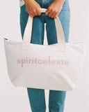 "Gordo" Oversized Cotton Denim Tote - Burnished Lilac in — Spirit Celeste USA made luxury basic