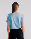 "Lisa" Crew Neck Tee - Dusk Blue in — Spirit Celeste USA made luxury basic