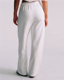 "Louise" Straight Leg Sweatpants - White in — Spirit Celeste USA made luxury basic