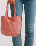 "Mina" Cotton Denim Mini Tote - Dusty Rose in — Spirit Celeste USA made luxury basic