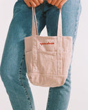 "Mina" Cotton Denim Mini Tote - Burnished Lilac in — Spirit Celeste USA made luxury basic