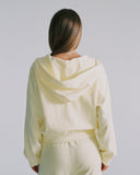 "Sadie" Zip-Up Cropped Hoodie - Butter Yellow in — Spirit Celeste USA made luxury basic