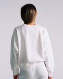 "Thelma" Crewneck Sweatshirt - White in — Spirit Celeste USA made luxury basic