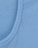 "Christina" Ribbed Fitted Tank - Dusk Blue in — Spirit Celeste USA made luxury basic