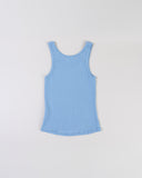 "Christina" Ribbed Fitted Tank - Dusk Blue in — Spirit Celeste USA made luxury basic