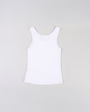 "Christina" Ribbed Fitted Tank - White in — Spirit Celeste USA made luxury basic