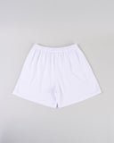 "Paulie" Relaxed Cotton Shorts - White in — Spirit Celeste USA made luxury basic