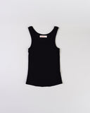 "Christina" Ribbed Fitted Tank - Black in — Spirit Celeste USA made luxury basic